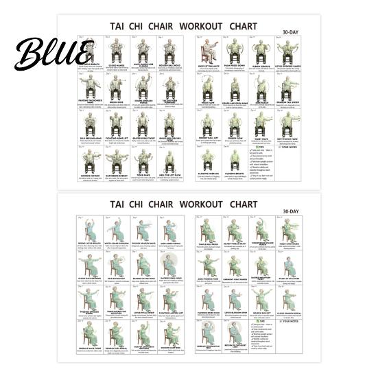 Tai Chi Beweglichkeitsübungen Senioren Stuhl-Workout-Plan für 30-Tage-Strukturierter Trainingsplan mit sitzender geführter täglicher Übung und Gehen, Gleichgewicht, Flexibilität