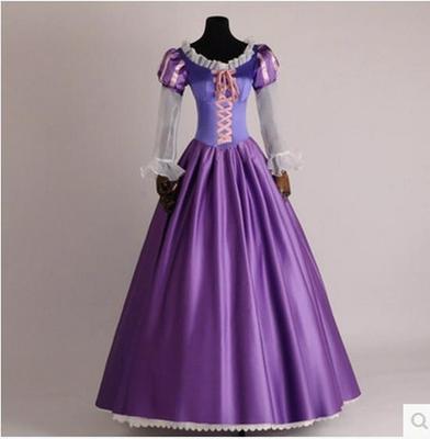 Adult Rapunzel Costume - Purple Princess Dress with Long Hair