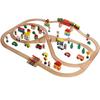 Children's Wooden Train Track Building Blocks Set