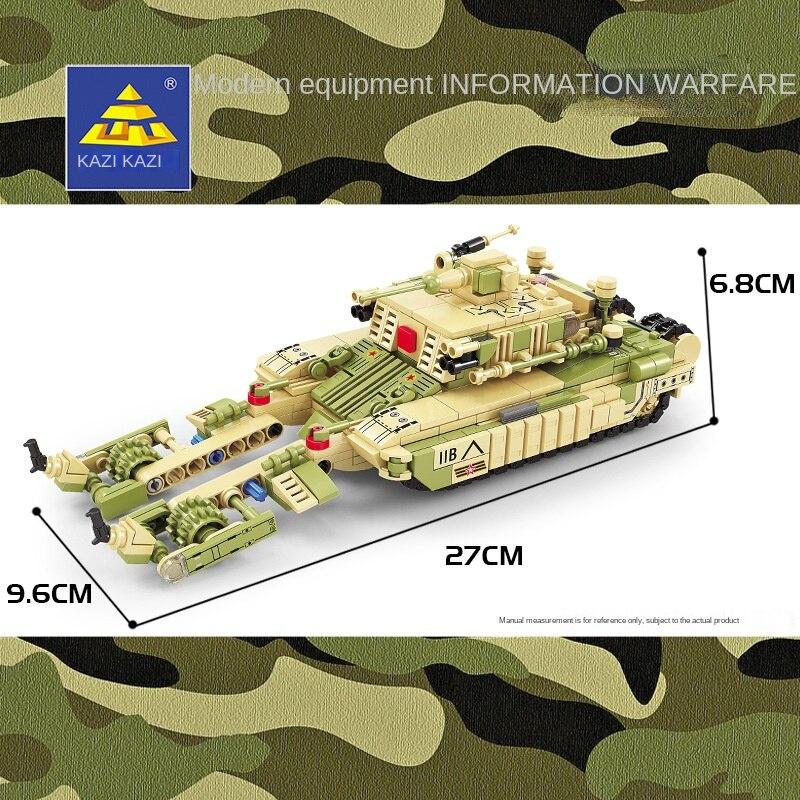 KAZI New Armored Minesweeper Tank 8 In 1 Assembled Building Block Toy Small Grain Gift for Children and Boys