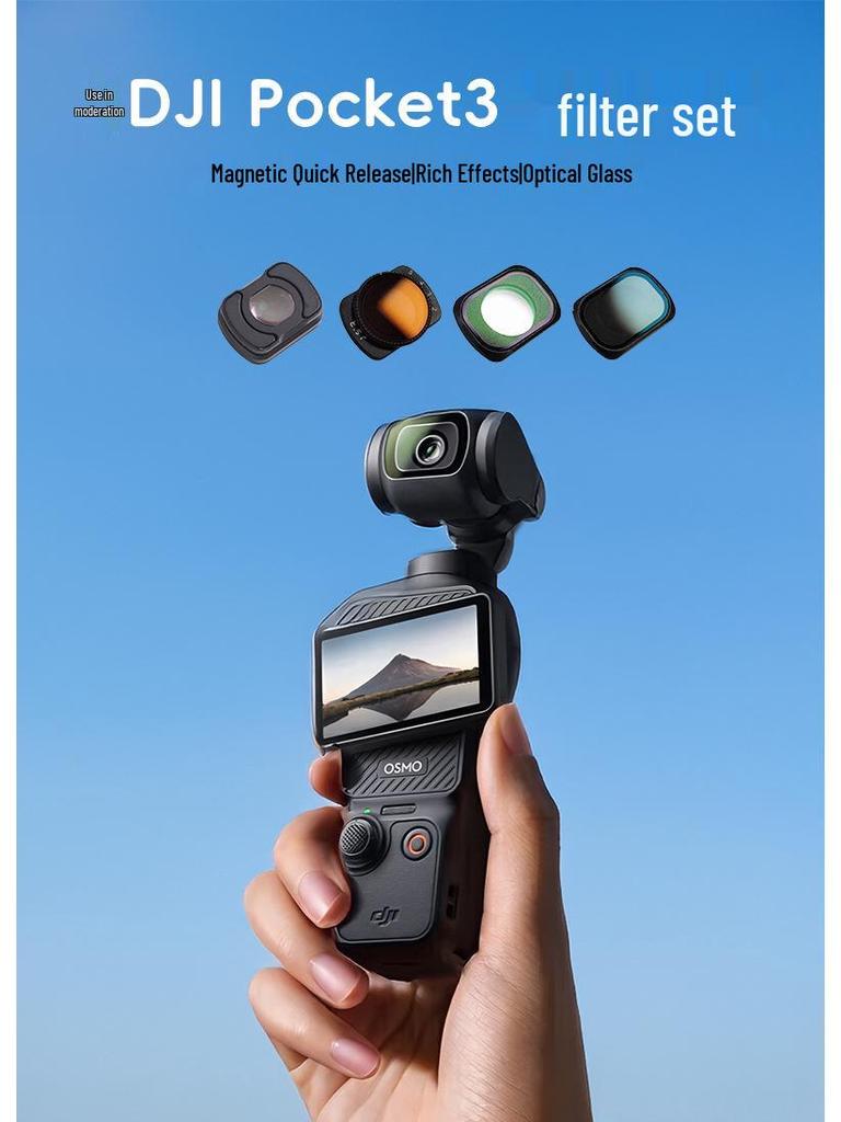 DJI Pocket 3 Magnetic Filter Set: ND, Adjustable Dimming, CPL Polarizing Filters