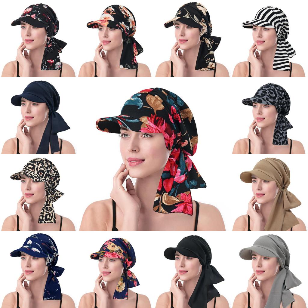 Wide Brim Headscarf Hat With Leopard Print And Floral Pattern Summer Style For Women And Men