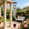 Wooden Top Metal Tube Wind Chimes,Decorative Outdoor Hanging Ornament for Garden,Patio and Home