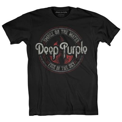 T-shirt Deep Purple Smoke Circle Band Ufficiale Nuova Nera