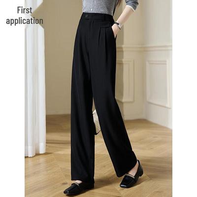 Chushen Women's High-Waist Straight-Leg Casual Suit Pants