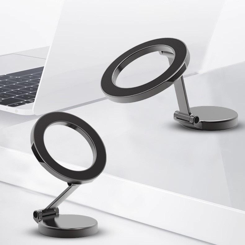 Magnetic Rotating Phone Holder for Car Dashboard - Strong Zinc Alloy with Magsafe Back Sticker