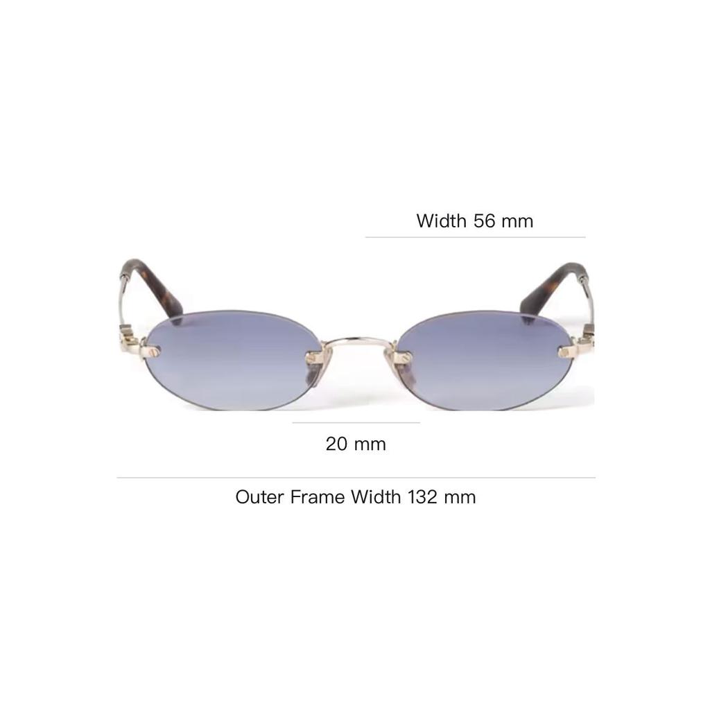 Miu Miu Solid Color Oval Sunglasses Unisex sunglasses Gold SMUA54_EZVN_FE80O_C_051
