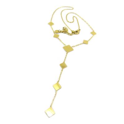 [P7864] - Designer Necklace In Steel 'Choregraphie' Gold (diamonds) - 110x8 Mm