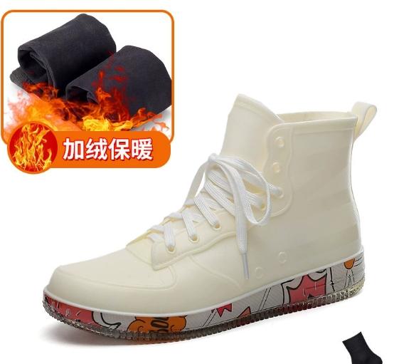 Stivali da Pioggia Impermeabili in Gomma da Donna Sneakers con Lacci Scarpe da Celebrazione Giardino Flush Designer Trendy Coppia
