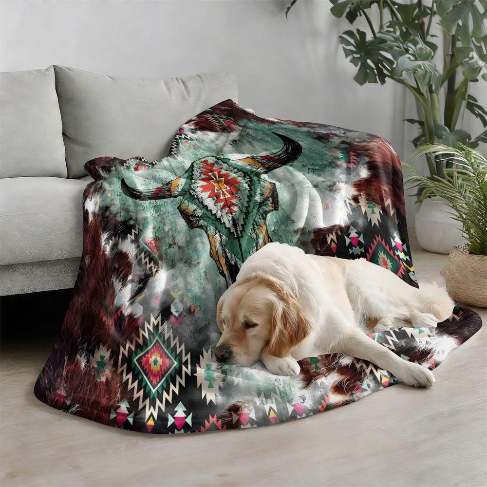 Highland Cattle Print Flannel Fleece Blanket Soft Cozy Throw Blanket for Bed Sofa Couch Home Gift Bedding Blanket