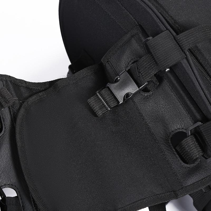 Dual-Sided Multi-Functional Motorcycle Saddle Bag and Helmet Carrier