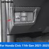 For Honda Civic 11th Gen 2024 2025 Carbon Fiber Head Light Lamp Switch Panel Cover Trim Interior Accessories