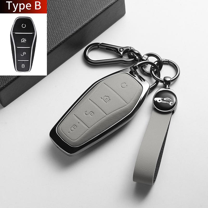 For BYD Han EV Dolphin Song Plus DMI Seagull Yuan UP Qin Pro Seal 06 Escort 7 Tang L Leather Metal Car Key Case Cover Accessorie