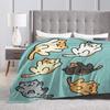Cute Funny Cat Pattern Blankets Soft Warm Flannel Throw Blanket Plush for Bed Living Room Picnic Travel Home Couch
