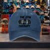 Gym Is My Therapy Fitness Graphic Washed Baseball Cap Adjustable Casual Cotton Outdoor Hat