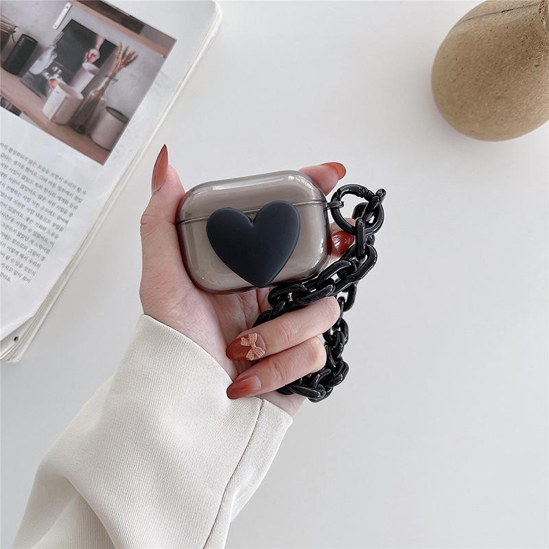 Compatible with Apple AirPods 1/1 Gen Bluetooth Earphone Protective Case Pro1 3D Vintage Heart Dual Earphone Case