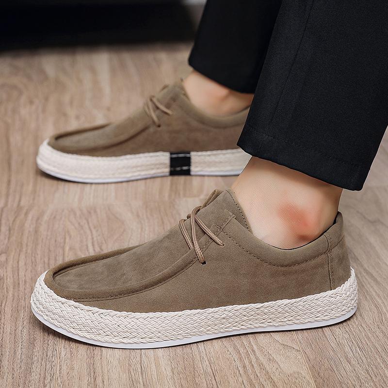 Fashion Fashion Mens Classic Retro Casual Shoes Lace Up Cow Suede Genuine Leather Mens Comfortable Driving Flats Men Outdoor Oxfords