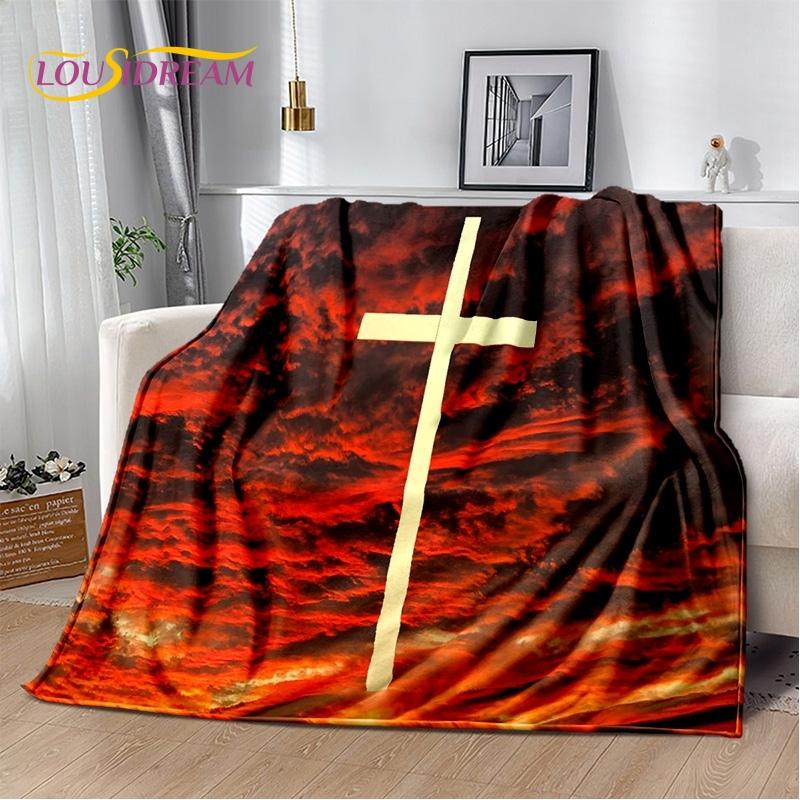 New 3D Pray Holy Bible Cross Jesus Soft Blankets,Keep Warm Throw Blanket Comfortable Blanket for Picnic Beds Sofa Home Bedroom