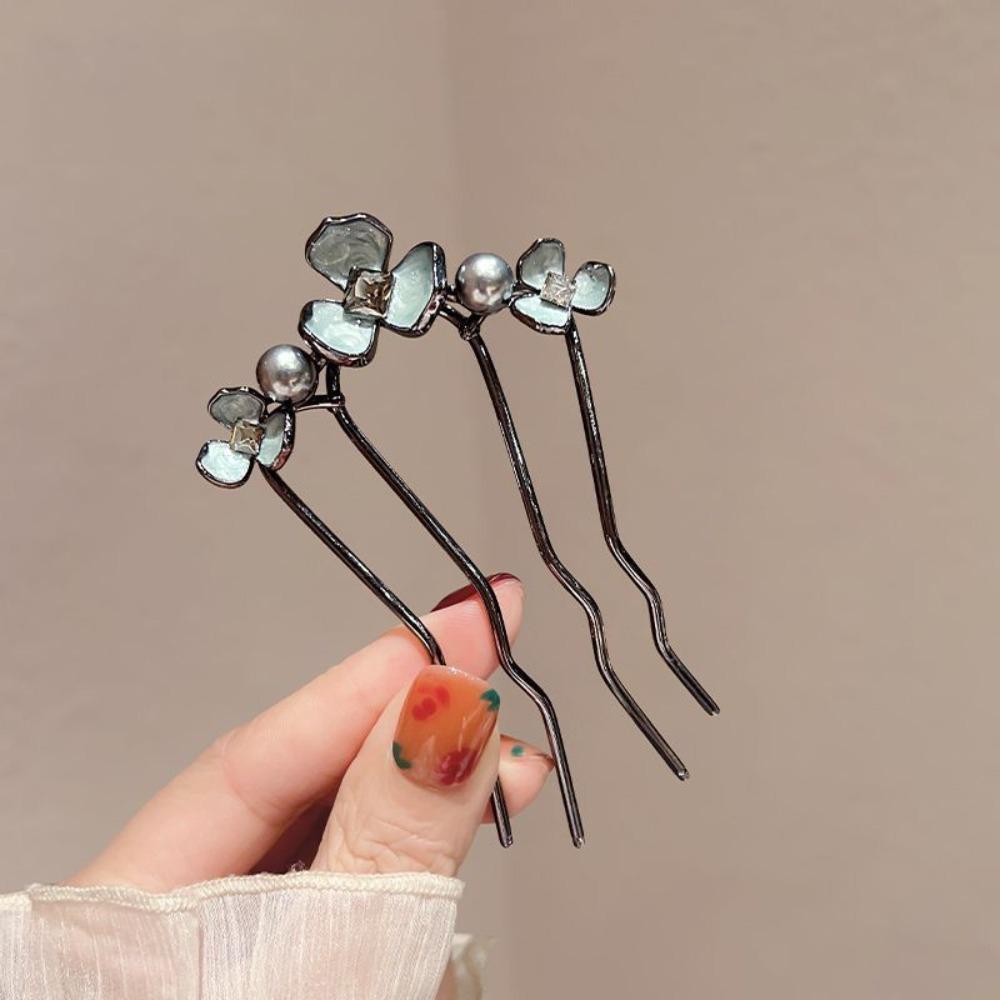 Retro Flower Hairpin Chinese Style Cheongsam Hair Comb for Women Classic Wedding Hair Jewelry Alloy Tiaras Lady Hair Jewelry