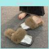 Pack Head Winter Fur Slippers For Women With Nonslip Pu Sole Comfortable Indoor Outdoor Shoes