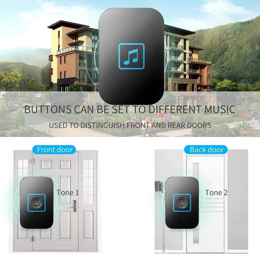 Waterproof Wireless Doorbell Plastic Welcome Doorbell Door Chime Kit Home Security