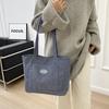 Large Capacity Tote Bag Women's New Fashion Corduroy Shoulder Bag Ins Forest Underarm Bag Handbag