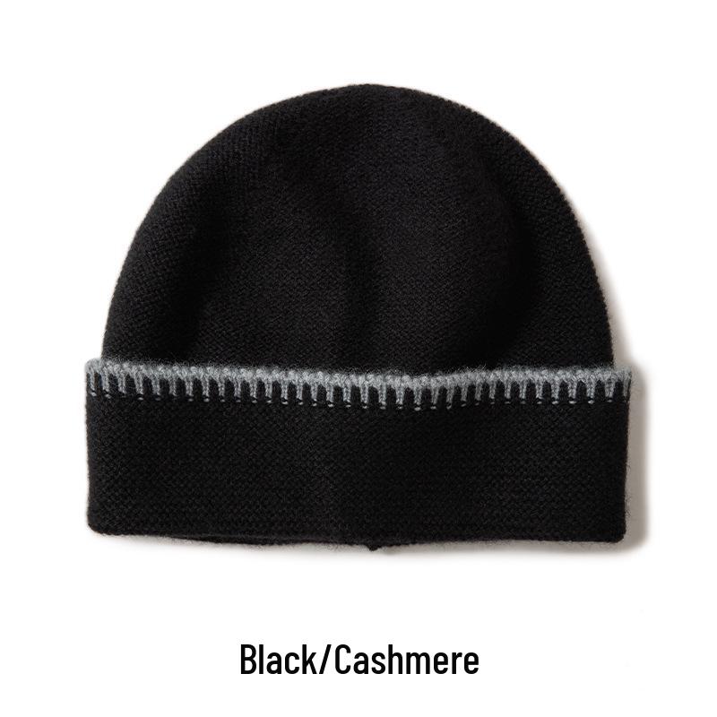 Unisex 100% Pure Cashmere Beanie with Ear Protection - Autumn/Winter Casual Knit Hat