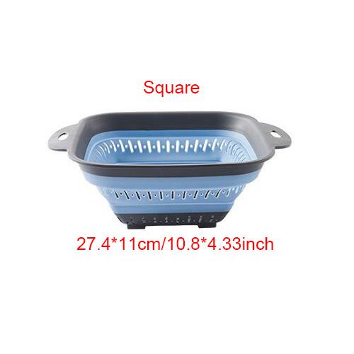 Collapsible Silicone Kitchen Storage Basket Multi-use Fruit Vegetable Drainer Foldable Kitchen Draining Organzier