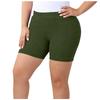 Plus Size Ribbed Knit High Waist Biker Shorts for Women Stretchy Elastic Waistband Comfortable Fit Casual Wear