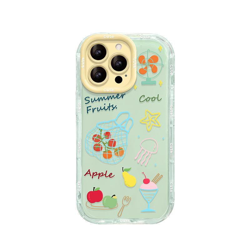 Summer fruit chain is suitable for Apple 16e jelly mobile phone case 13promax cute anti-drop 15 small fresh 14