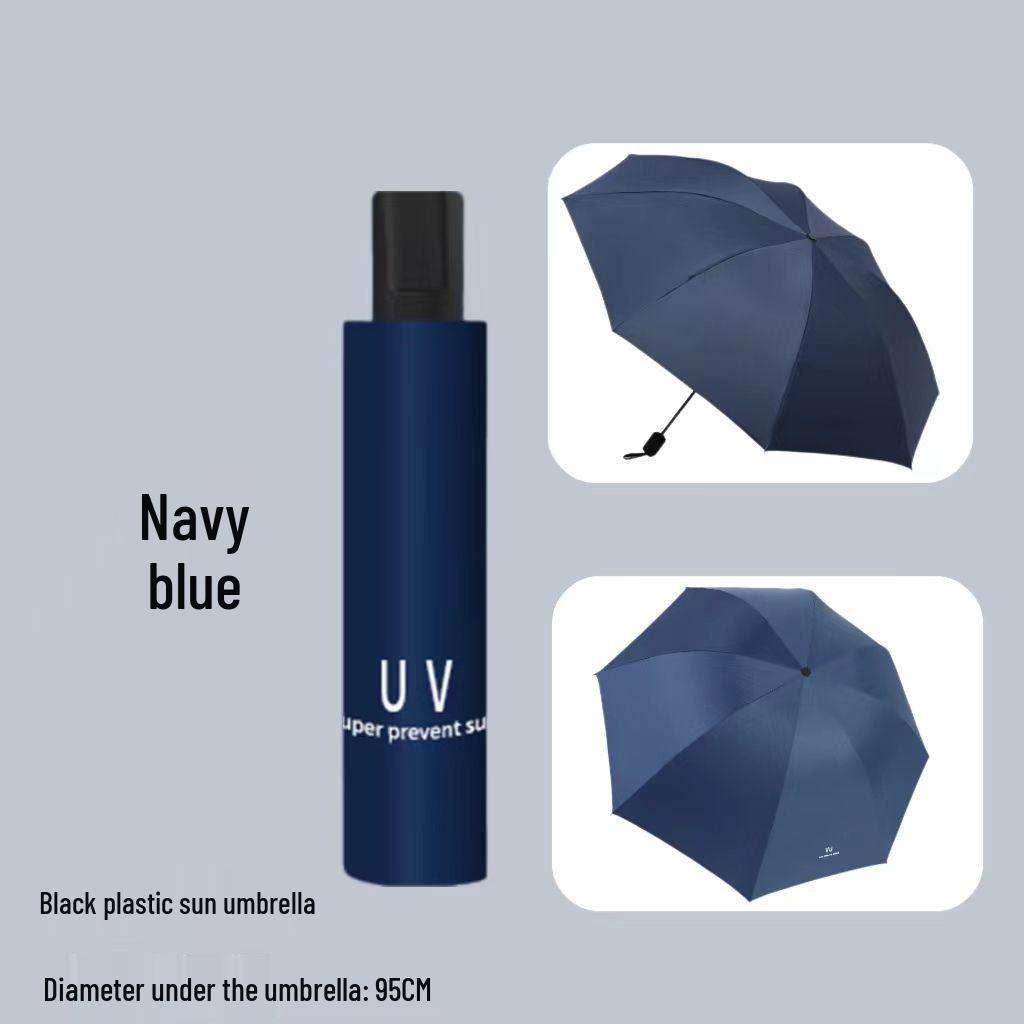 Eight-Bone UV Sun & Rain Umbrella with Logo Print - Foldable, Solid Color, Business Sunscreen Umbrella