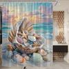 Waterproof Ocean Seashell Beach Shower Curtain Tropical Nautical Bathroom Decor Art Print Curtain for Home Use