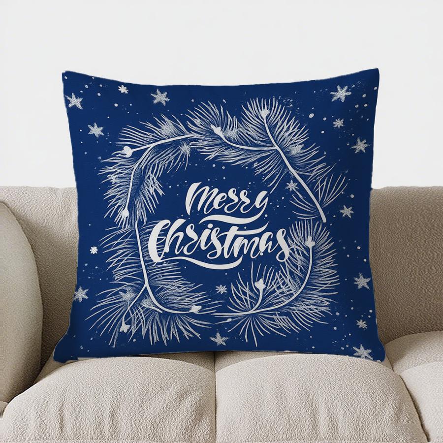 Home Decor Christmas Tree Merry Christmas Pillow Pattern Cushion Cover Suitable For Sofa Bedroom Car Pillow Cover