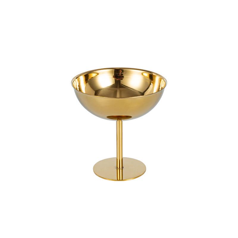 Korean Style 304 Stainless Steel Ice Cream Cup – Tall Stem Champagne Dessert Bowl
