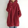 Autumn and Winter Women's New Personality Street Casual Warm Sweater Zipper Hooded Long Fleece Jacket