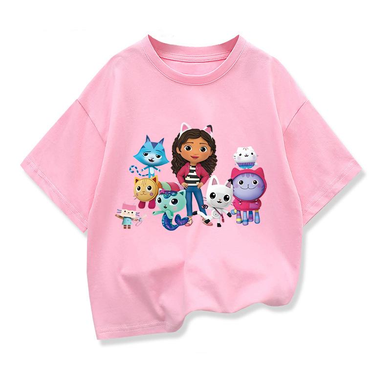 Casual Children's Clothing Fashion Short Sleeve Comfortable Crew Neck Print T-Shirts Girls
