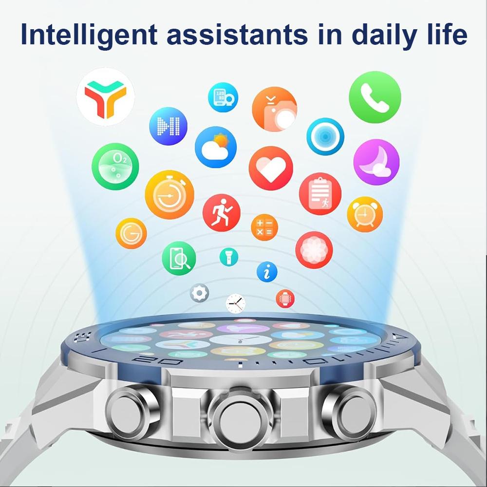 2024 Fashion Smart Watch 1.43 Inch Screen 400 mAh Bluetooth Call Voice Assistant Watch Sports Fitness Waterproof Smartwatch For Men