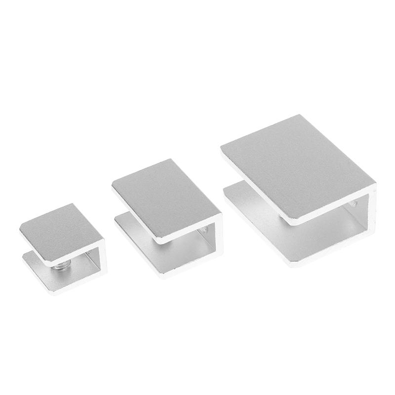 4 st Kvadratiska Glasklämmor Glasfäste Hållare Hyllklämma Aluminiumfäste Stöd För 5 mm 6 mm 8 mm 10 mm 12 mm Tjockleksskiva