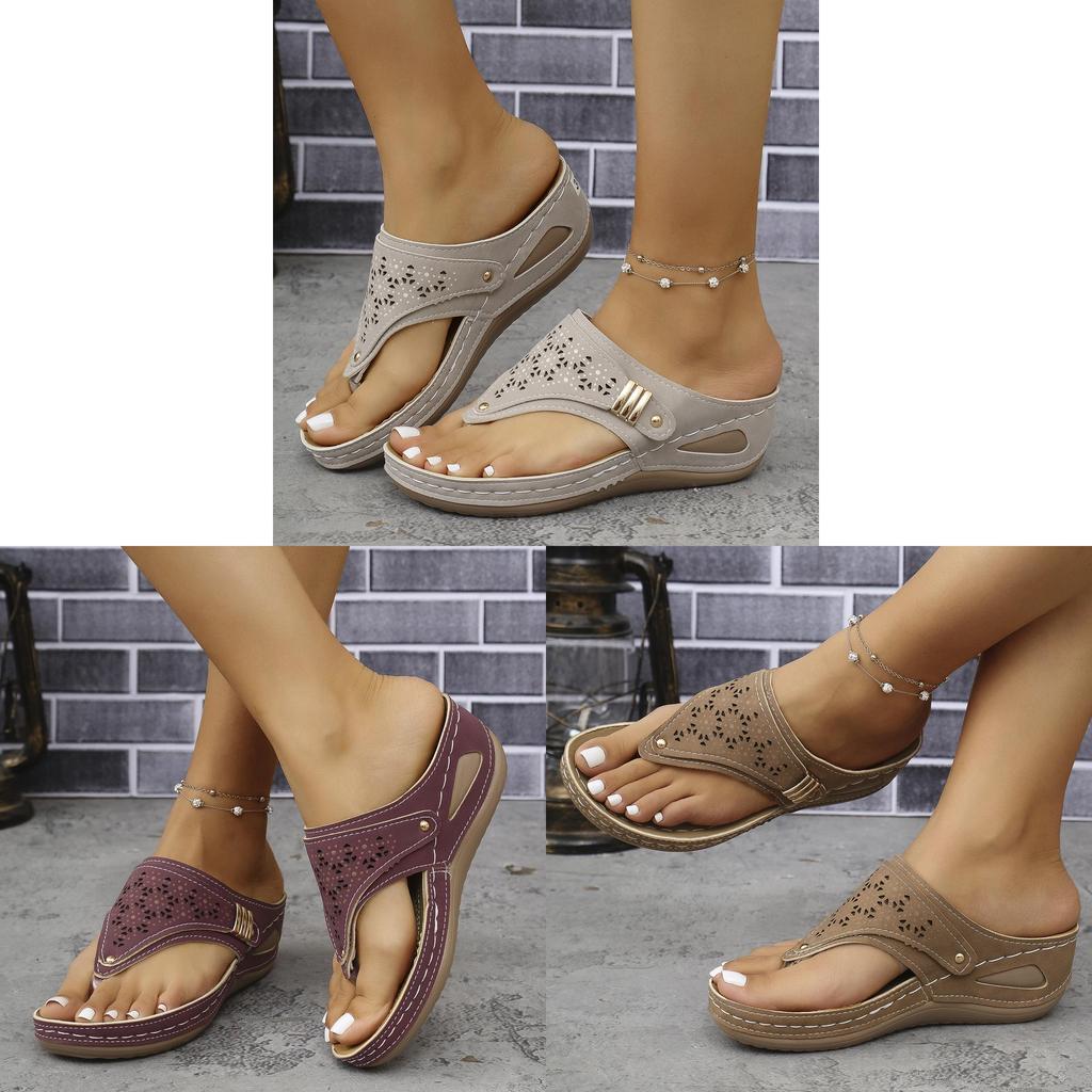 Summer Thick Sole Flip Flops With Metal Detail For Adults Size