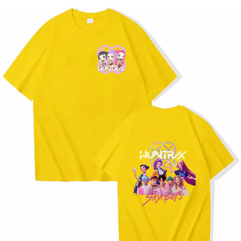 16 Colors Fashion T-shirt Cartoon KPop Demon Hunters Elements Printing Adult Trendy Men's Fashion Casual Plus Size Women's Street Top