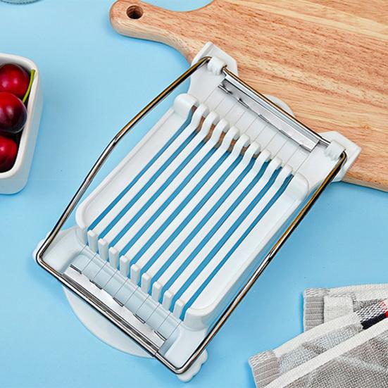 Multifunctional Food Slicer Stainless Steel 10-Wire Cutter Safe Hand Guard Slicer for Lunch Meat Sausages Eggs Bananas Strawberries Kitchen Gadget