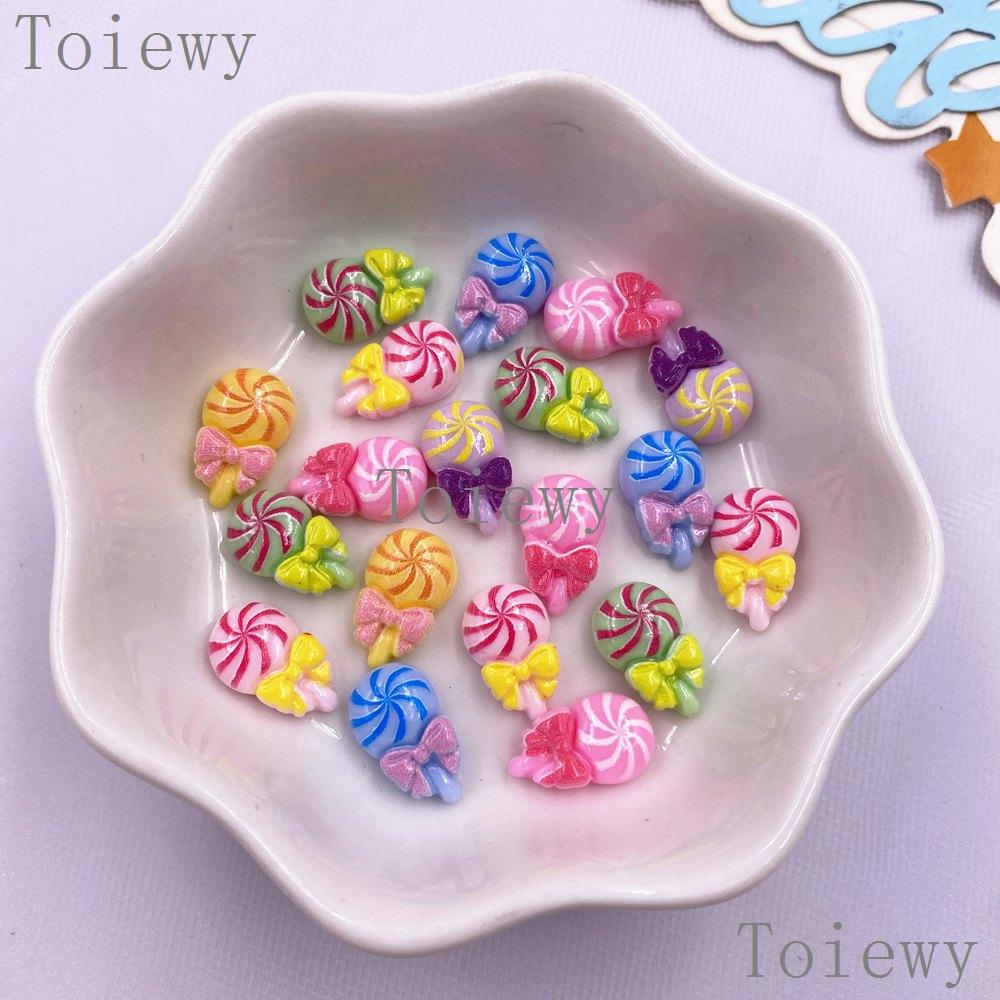 30pcs Mix Resin Colorful Mini True Colored Lollipop Nail Art Flatback Stone Applique DIY Christmas Charms Scrapbook Decor Crafts