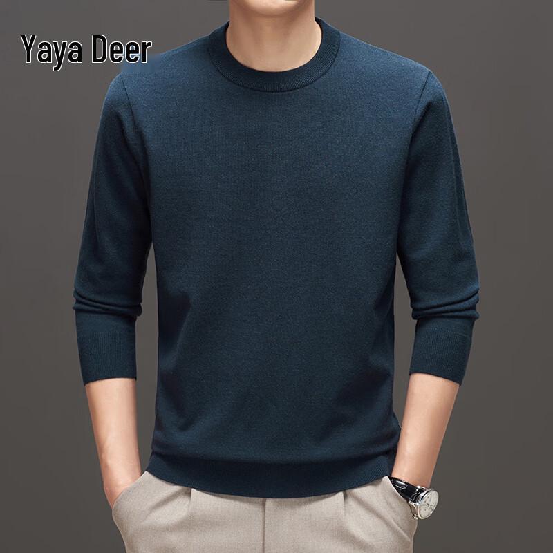 Yalu Men's Casual Round Neck Knit Sweater