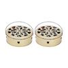 1/2Pcs Incense Coil Holder with Handle Cover Portable Indoor Outdoor Camping Fireproof Round Metal Repellent Spiral Incense Burner Ash Catcher Tray