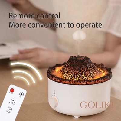 Umidificador de 560ml com controle remoto, difusor de óleos essenciais, difusor ultrassônico, chama vulcânica com spray em formato de água-viva, gerador de névoa