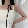 Chic Ribbon Necklace Pendant Necklace Double Layer Necklace Modern Beads Necklace Fashion Neck Jewelry for Fashion Look