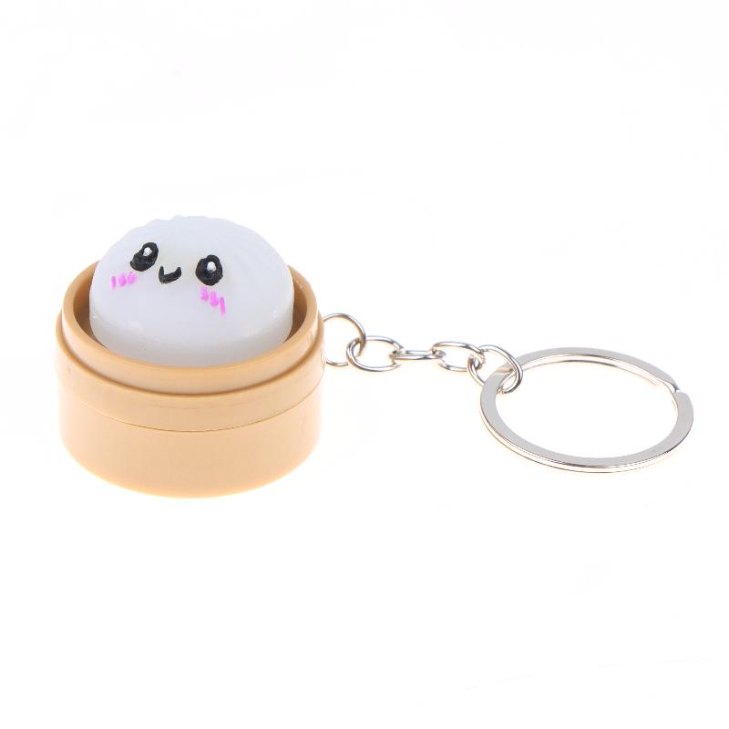 Portachiavi Spremibili Mini Panini al Vapore Carini Kawaii con Design Morbido Anti-Stress Perfetti per Decorazione Zaino Gadget per Feste Regali per Bambini