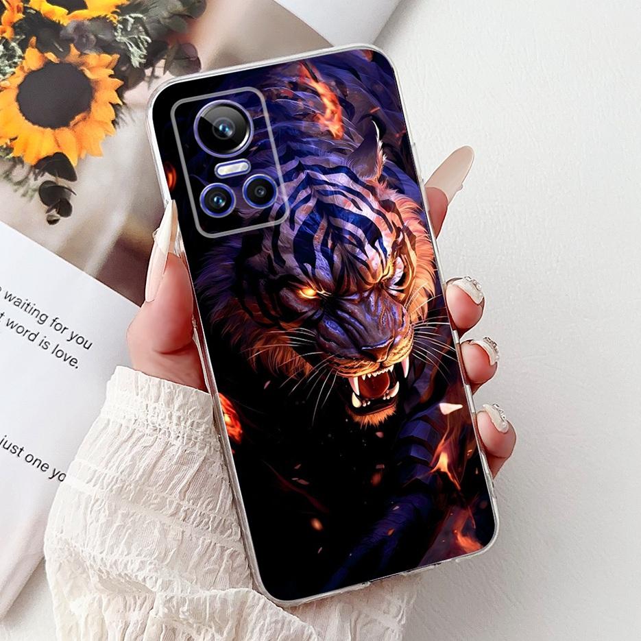 Für Realme GT Neo 3 80W Hülle RMX3561 RMX3560 Süße Katze Glückskarpfen Bemalte Abdeckung Weiche Silikonhüllen Für Realme GT Neo3 150W Fundas