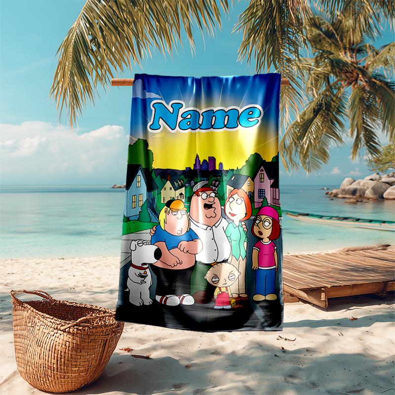 Personalized Customized Proof Beach Towel with Family Guy  Pattern - Soft, Absorbent, Quick-drying, Perfect Swimming, Camping&bathing