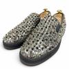 Ausgezeichnete Slip-on Rollerboat Nieten Silbernes Leder 42 Gebraucht